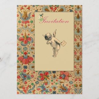 Floral Cherub Invites