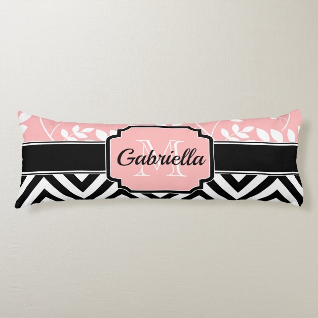 Floral & Chevron Pattern Body Cushion (Front)