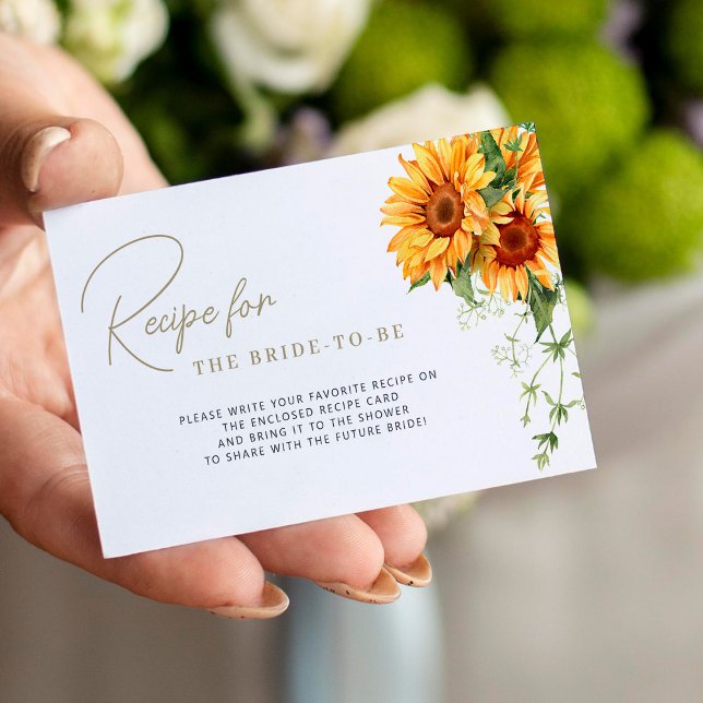 Floral chic bridal shower recipe request enclosure card (Creator Uploaded)