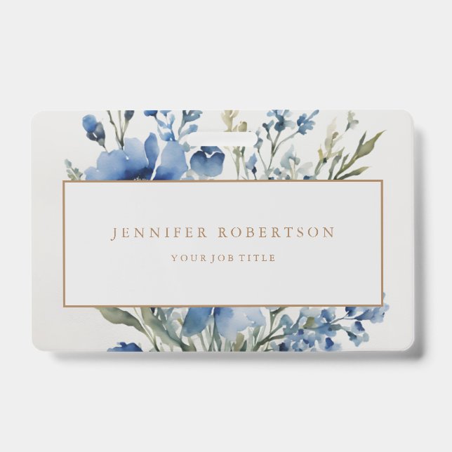 Floral Chic Classical Personalised Customised ID Badge (Front)