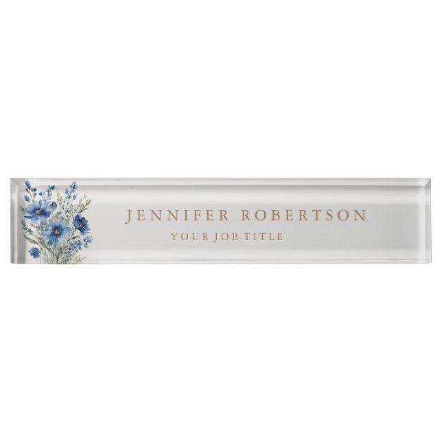 Floral Chic Classical Personalised Customised Nameplate (Front)