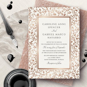 Floral Chic Cottagecore Wedding Foil Invitation