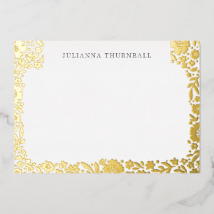 Floral Chic Frame Luxe Personal Stationery