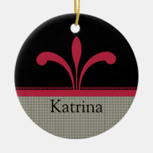 Floral Chic Ornament, Magenta Ceramic Tree Decoration