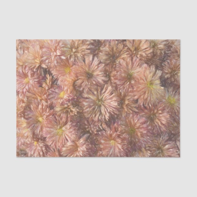 Floral Chic Pink Pastel Chrysanthemum Decoupage Tissue Paper (Front)
