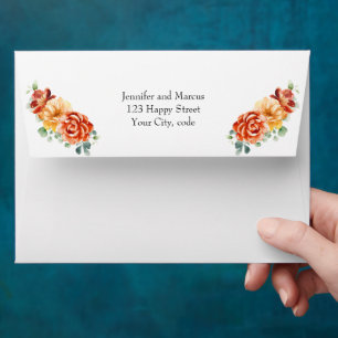 Floral Chic Return Address Wedding Elegant Envelope