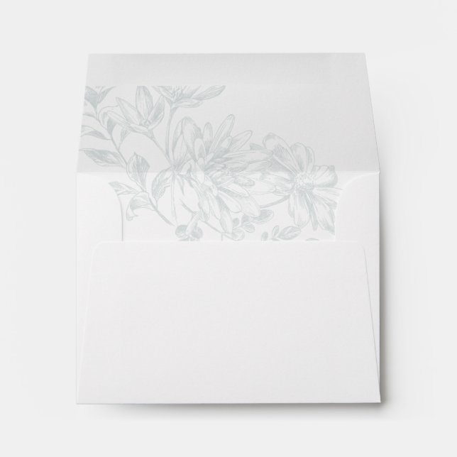 Floral Chic Soft Sage Green RSVP Wedding Envelope (Back (Bottom))