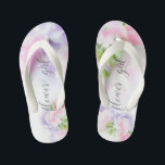FLORAL CHIC WEDDING SWEET PEAS Flower Girl2 Kid's Jandals<br><div class="desc">Toddler Flower Girl Sandals to match the collection-  Floral Chic Wedding Sweet Peas in pink and lavender with pretty calligraphy and modern fonts</div>