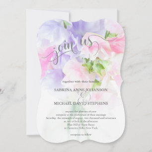 FLORAL CHIC WEDDING SWEET PEAS INVITATION