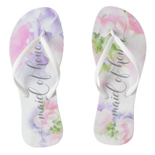 FLORAL CHIC WEDDING SWEET PEAS Maid of Honour Jandals