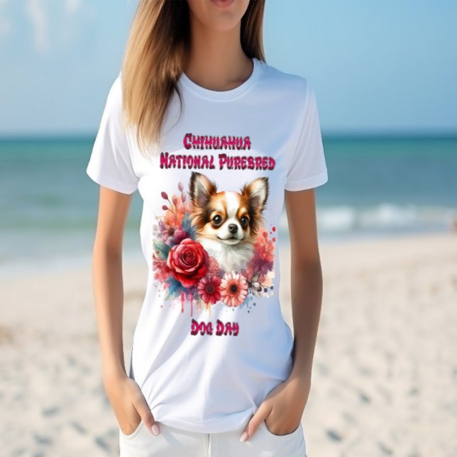Floral Chihuahua A Petite Canine Blooms T-Shirt (Creator Uploaded)