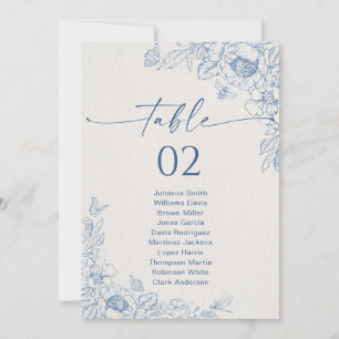 Floral Chinoiseri Table Seating Chart Cards