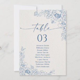 Floral Chinoiseri Table Seating Chart Cards