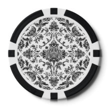 Floral Chinoiserie Black & White Watercolor