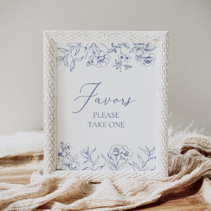 Floral Chinoiserie Bridal Shower Favours Sign