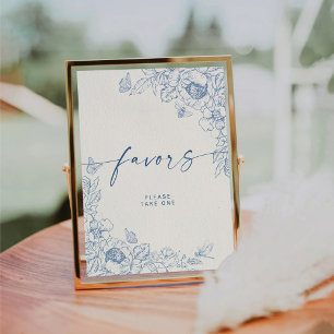 Floral Chinoiserie Favours Pedestal Sign