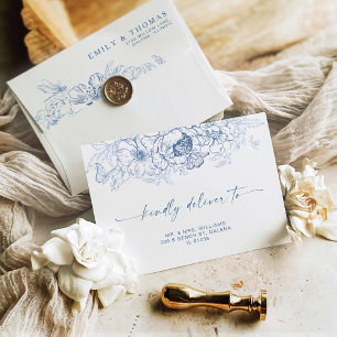 Floral Chinoiserie Wedding Envelope
