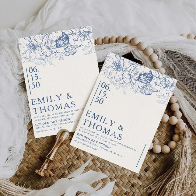 Floral Chinoiserie Wedding Invitation (Creator Uploaded)