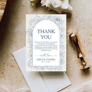 Floral Chinoiserie Wedding Thank You Card