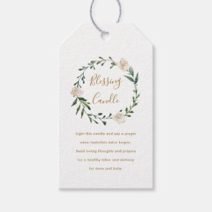 Floral Christian Blessing Candle Prayer Request Gift Tags