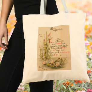 Floral Christian Catholic Bible Verse Easter Tote Bag
