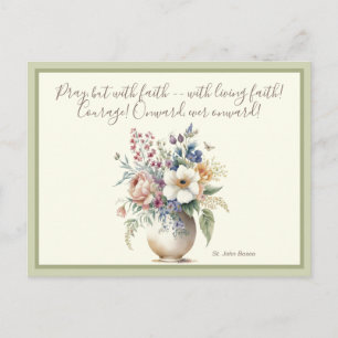 Floral Christian Prayer Scripture Verse Postcard