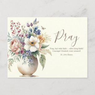 Floral Christian Prayer Scripture Verse Postcard