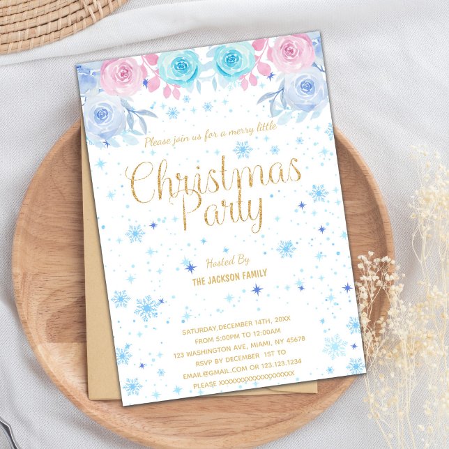 Floral Christmas Christmas Invitations (Floral Christmas Christmas Invitations)