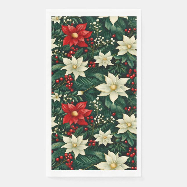 Floral Christmas Pattern Napkin (Front)
