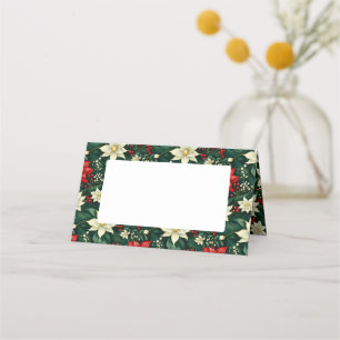 Floral Christmas Pattern  Place Card
