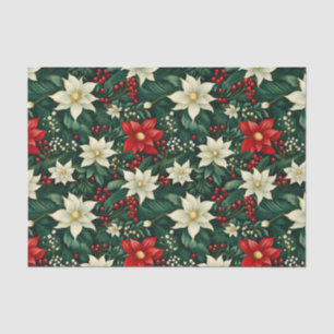Floral Christmas Pattern Tissue Paper