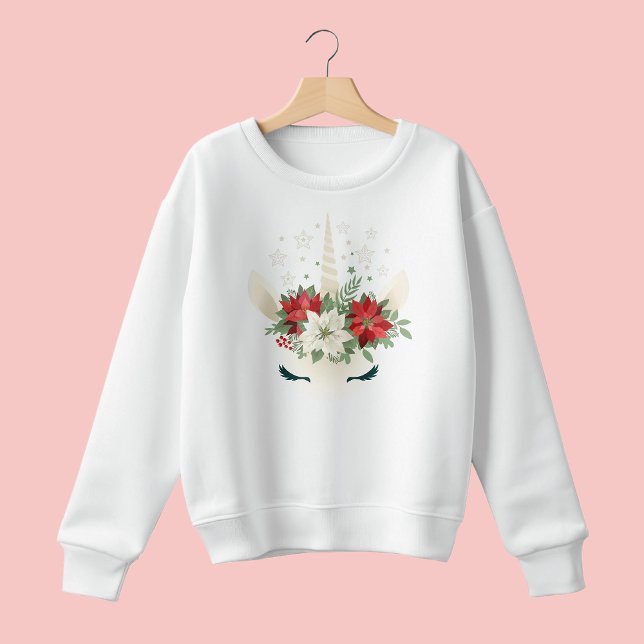 Floral Christmas Unicorn Sweatshirt (Creator Uploaded)
