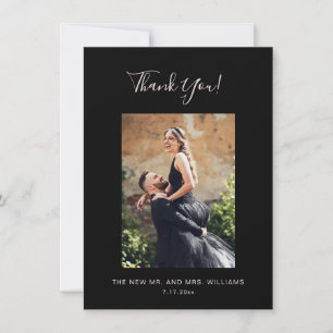 Floral Chrysanthemum Dark Romantic Wedding Thank You Card