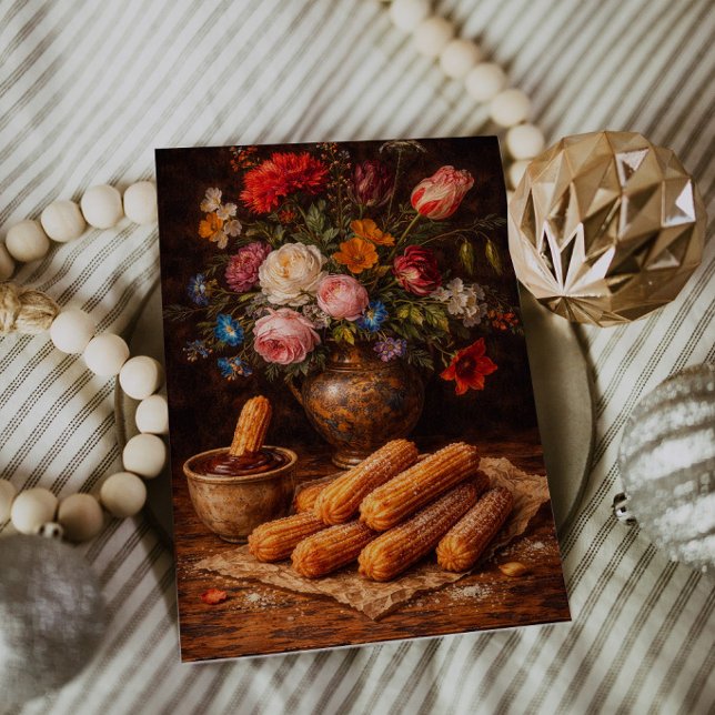 Floral Churros Still Life Art Postcard (Creator Uploaded)