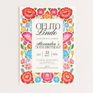 Floral Cielito Lindo Digital Birthday Party Mexica Invitation