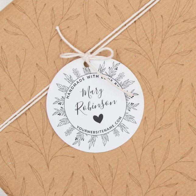 Floral Circle Custom Name Handmade With Love Rubber Stamp (Creator Uploaded)