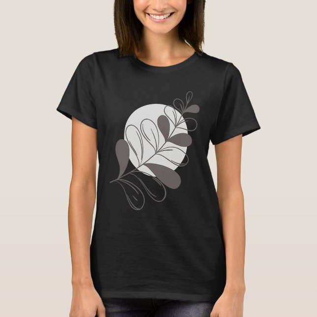 Floral Circle with Abstract Outfit Illustration Gr T-Shirt (Front)