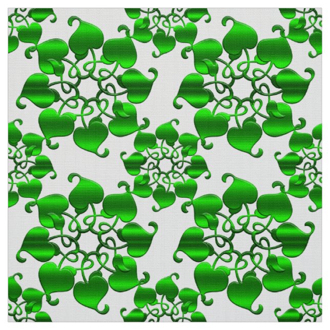 floral circles green pattern with leaves fabric (Swatch)