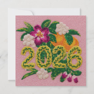 Floral Citrus 2026 New Year Holiday Card