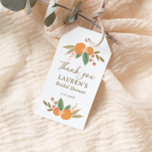 Floral Citrus Bridal Shower Favour Tag