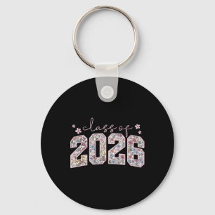 Floral Cl Of 2026 High School College Graduation G Key Ring