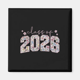 Floral Cl Of 2026 High School College Graduation G Magnet