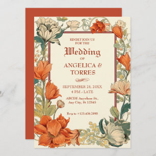 Floral Classic Artistic Wedding Invitation