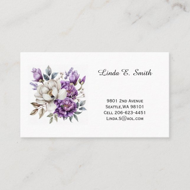 Floral Classic Calling Card (Front)