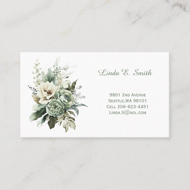 Floral Classic Calling Card (Front)