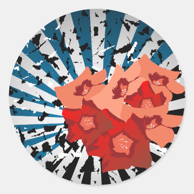 Floral Classic Round Sticker (Front)