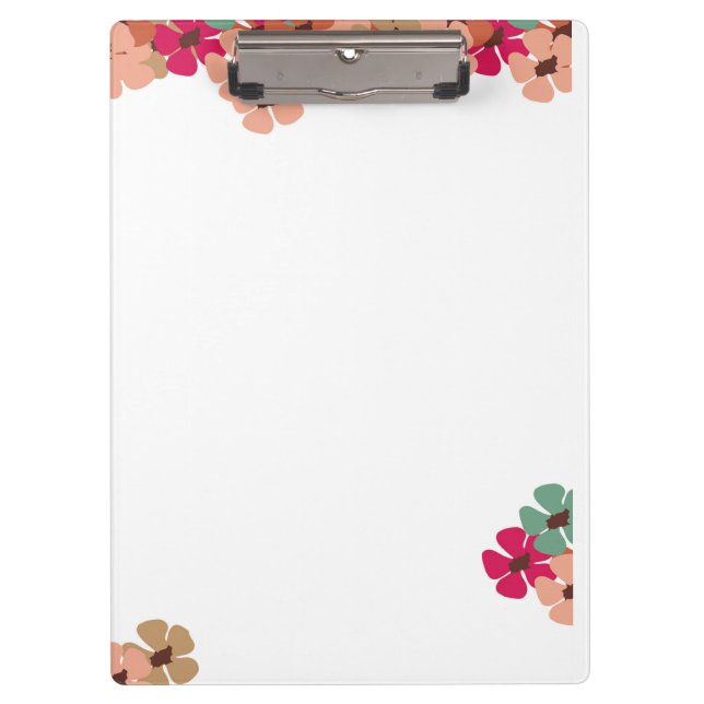Floral Clipboard with Colorful Blooms (Front)
