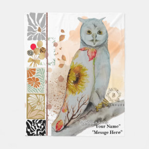 Floral Cloak Owl Baby Blanket