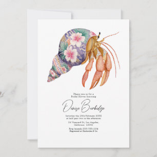 Floral Coastal Beach Nautical Bridal Shower Invitation