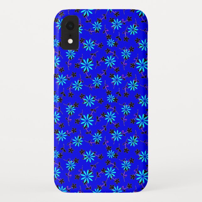 Floral Cobalt Blue 4Annie Case-Mate iPhone Case (Back)